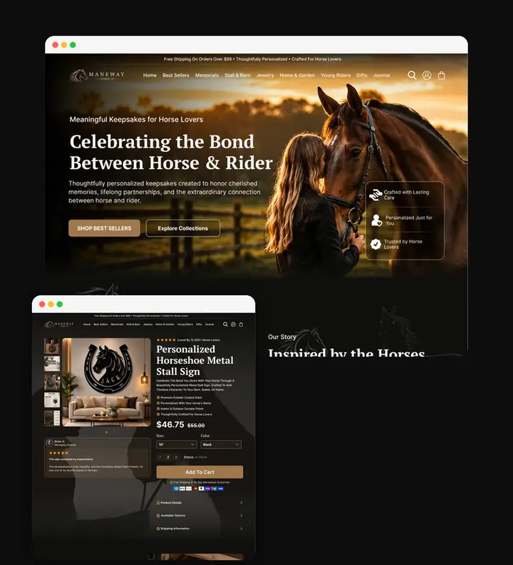 Equestrian gifts store website by TechGenix IT