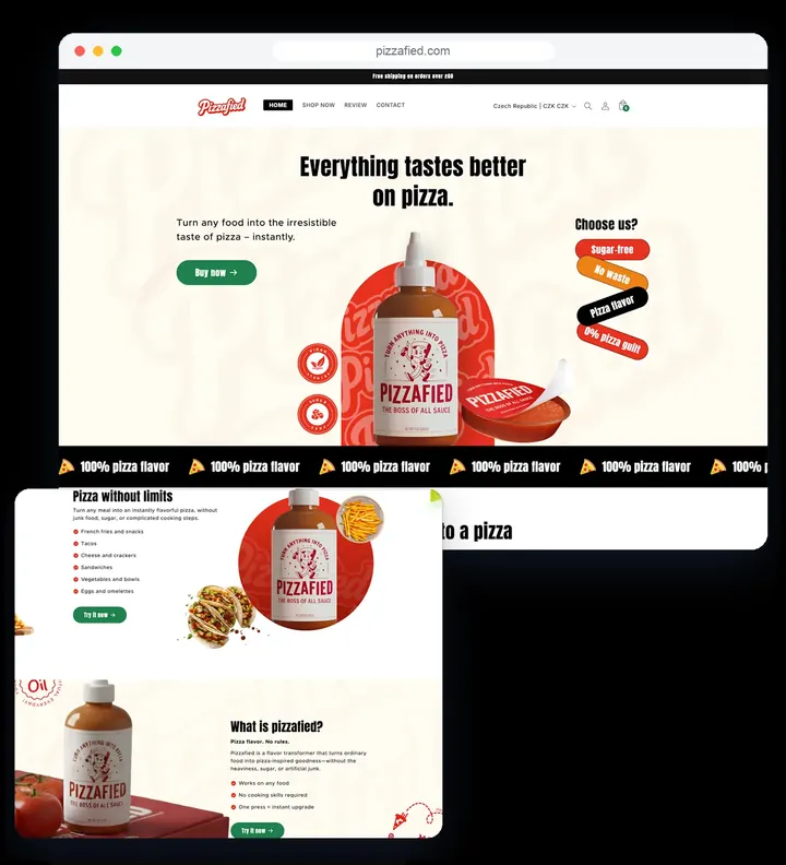 Pizzafied website by TechGenix IT